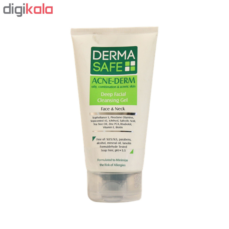 ژل شوینده صورت درماسیف سری Acne Derm مدل Deep Facial حجم ۱۵۰ میلیلیتر