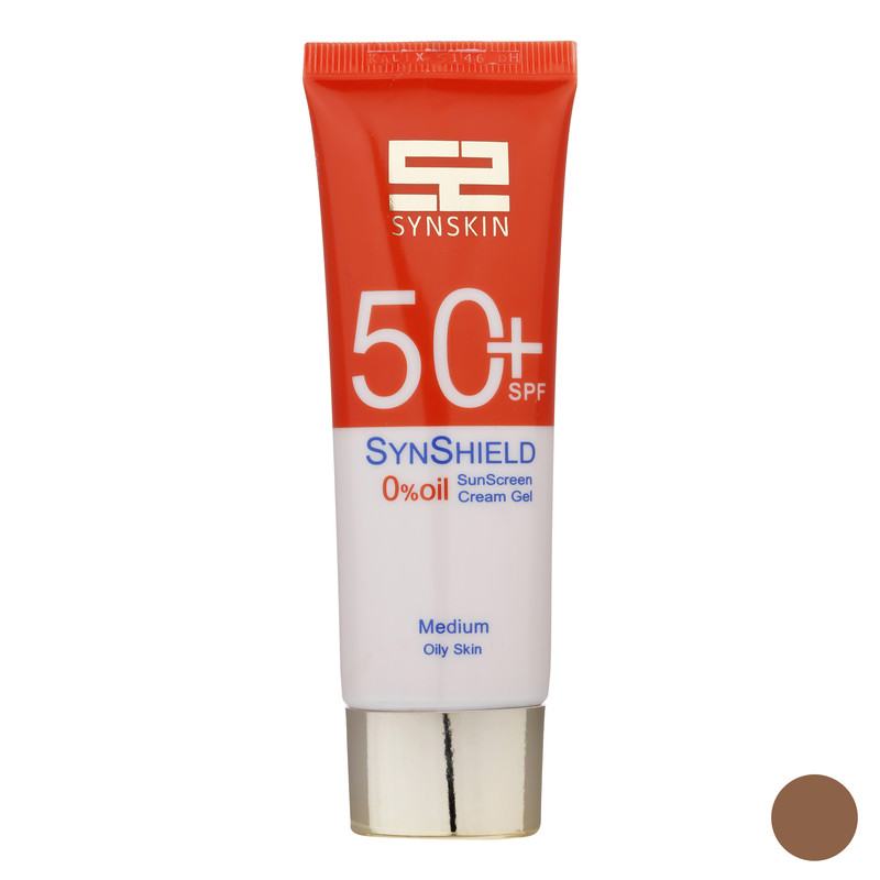 ژل ضد آفتاب رنگی ساین اسکین SPF 50 مدل M مناسب پوستهای چرب چرب حجم 50 میلیلیتر