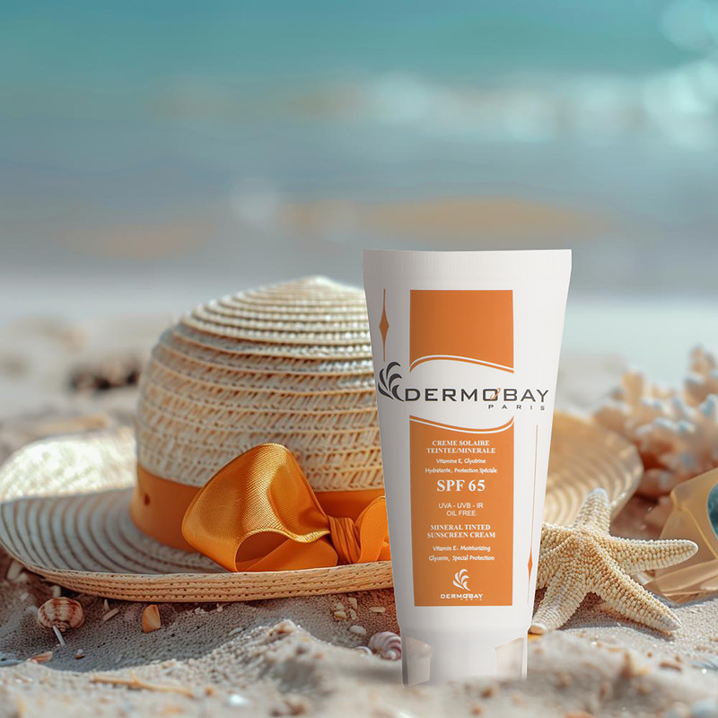 کرم ضدآفتاب رنگی درموبای مدل SPF65، مناسب پوستهای چرب، حجم 50 میلیلیتر