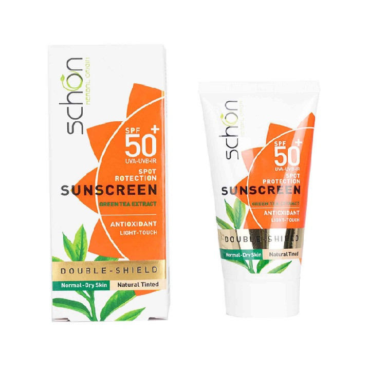 کرم ضد آفتاب رنگی شون SPF 50 مدل دابل شیلد مناسب پوست های نرمال و خشک حجم 50 میلی لیتر
