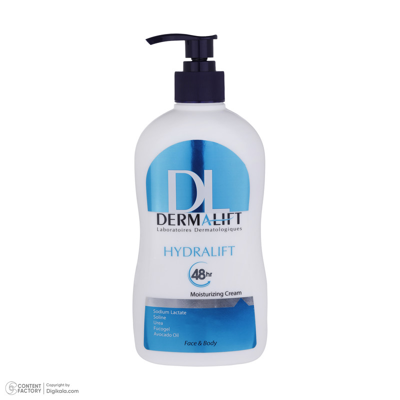 کرم مرطوب کننده دست و صورت درمالیفت مدل Hydralift مناسب پوستهای خشک حجم 400 میلیلیتر
