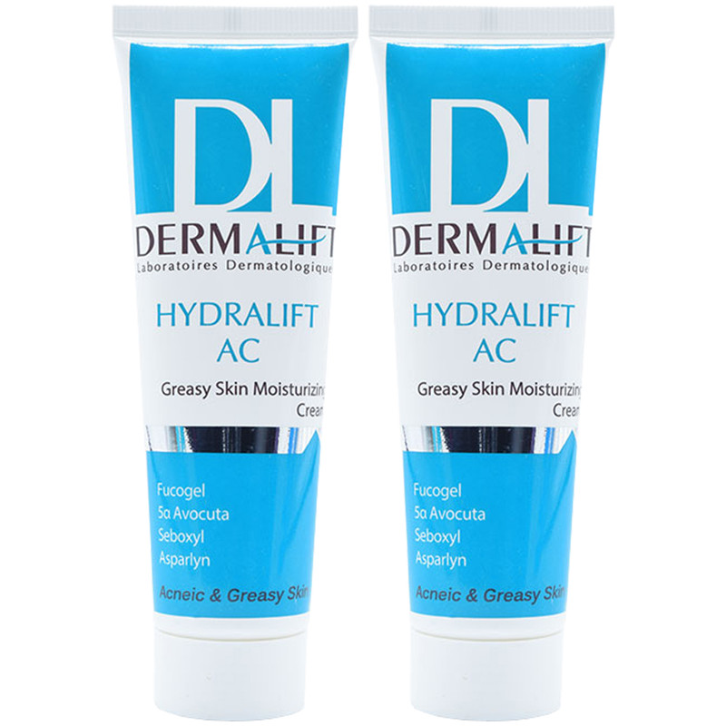 کرم مرطوبکننده پوست چرب درمالیفت مدل Hydralift AC Cream حجم 50 میلیلیتر بسته دو عددی
