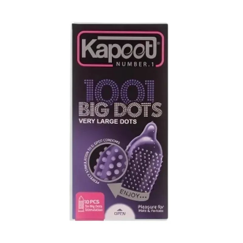 کاندوم خاردار کاپوت مدل BIG DOTS بسته 10 عددی به همراه کاندوم خنک کننده کاپوت مدل 7 cool time بسته 12عددی