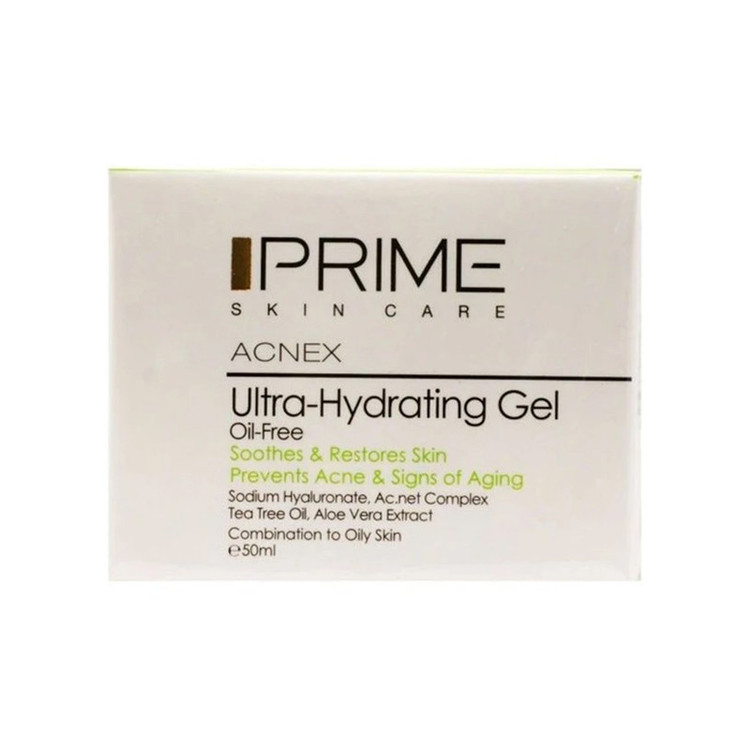 ژل آبرسان صورت پرایم مدل Ultra-Hydrating مناسب برای پوست های چرب حجم 50 میلیلیتر بسته دو عددی