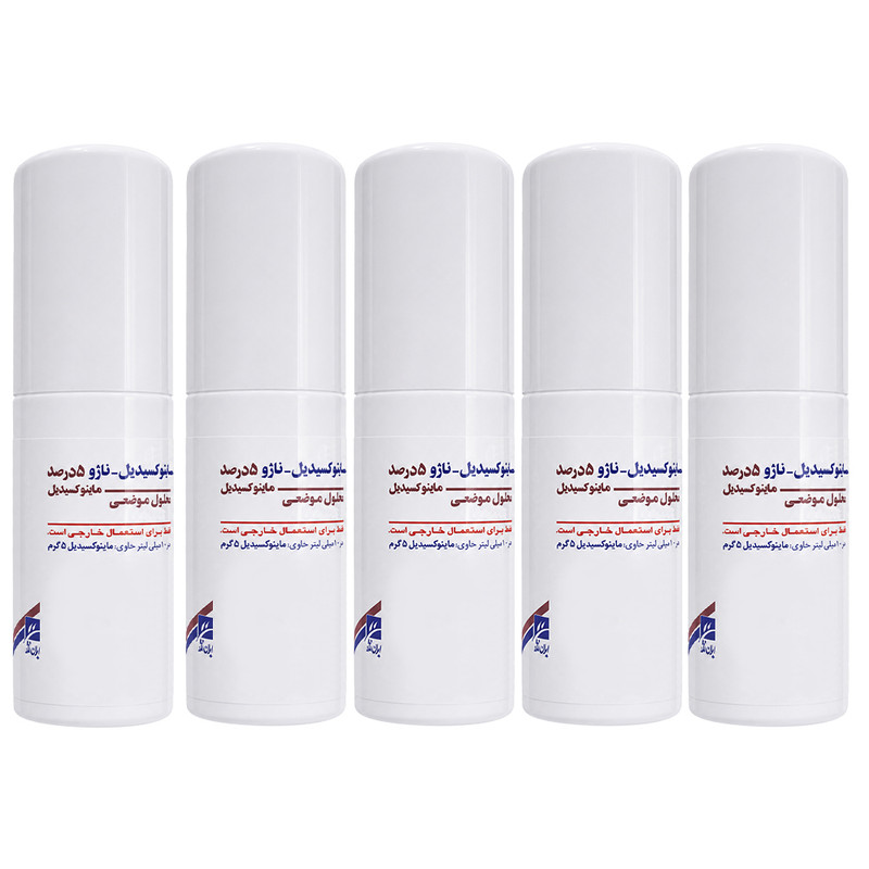 لوسیون تقویت کننده مو ناژو مدل ماینوکسیدیل 5 درصد مناسب برای انواع مو حجم 60 میلی لیتر بسته 5 عددی