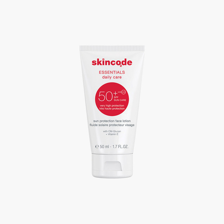 لوسیون ضد آفتاب بیرنگ صورت، بدن اسکین کد SPF 50 مدل LOTION محافظ در برابر UVA/UVB مناسب برای انواع پوست حجم 50 میلیلیتر