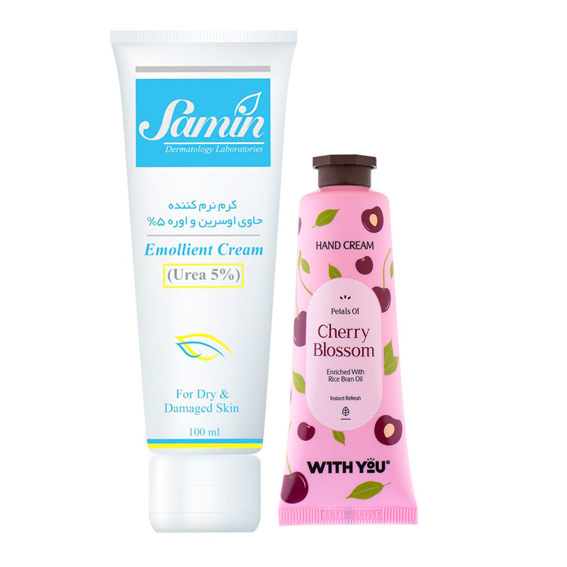 کرم نرم کننده ثمین مدل اوسرین حجم 100 میلی لیتر به همراه کرم مرطوب کننده ویت یو مدل Cherry Blossom حجم 50 میلی لیتر
