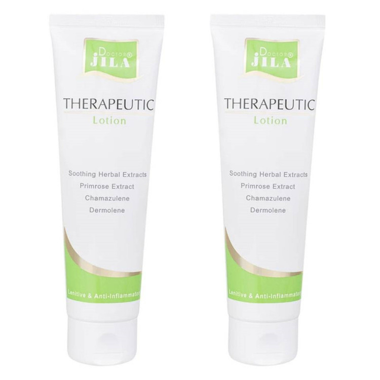 لوسیون ترمیم کننده دکتر ژیلا مدل Therapeutic مناسب برای انواع پوست حجم 100 میلیلیتر مجموعه 2 عددی