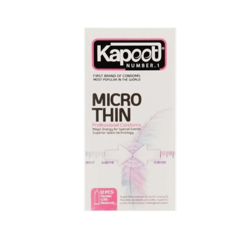 کاندوم کلاسیک کاپوت مدل MICRO THIN سه بسته 12 عددی