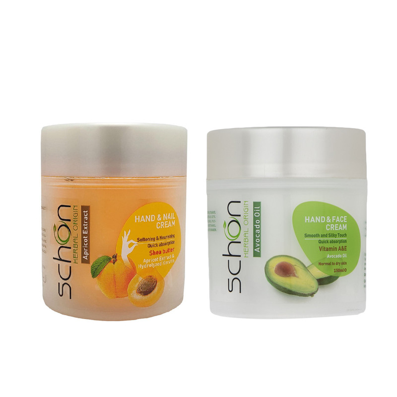 کرم دست و ناخن شون مدل Apricot Extract حجم 150 میلی لیتر به همراه کرم دست و صورت شون حجم 150 میلی لیتر