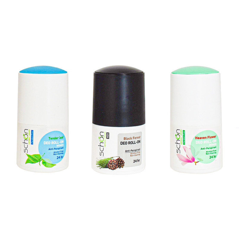 رول دئودورانت شون مدل Heaven flower و tender leaf و black forest حجم 50 میلیلیتر مجموعه 3 عددی