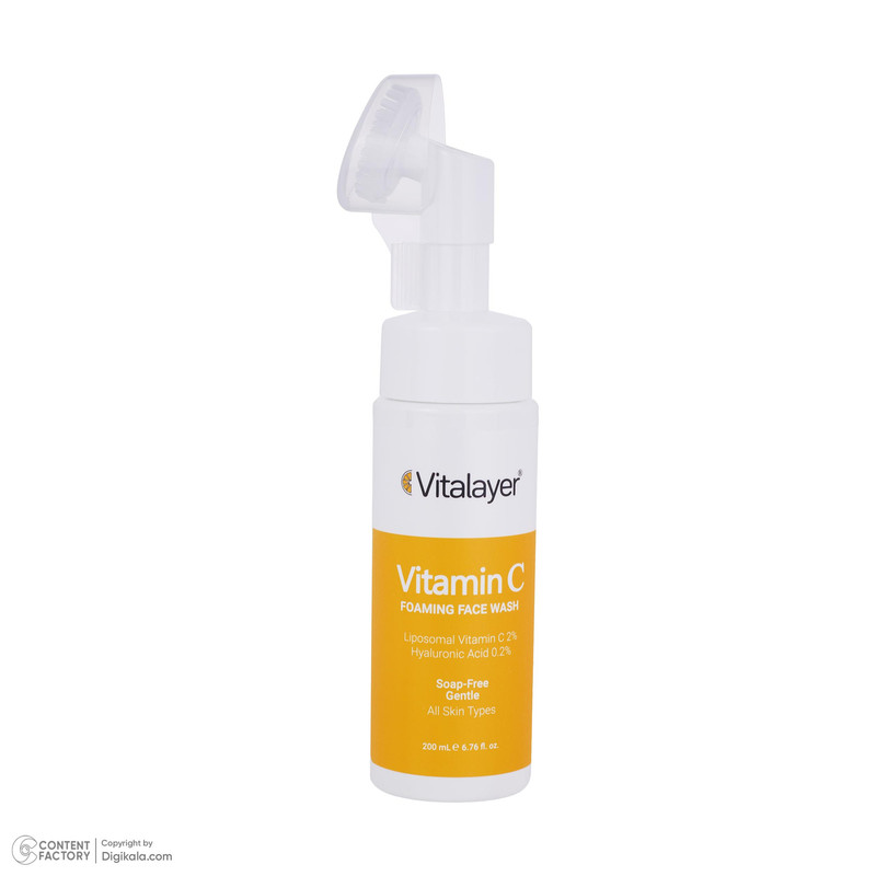فوم شستوشوی صورت ویتالیر مدل Vitamin C مناسب برای انواع پوست حجم 200 میلیلیتر