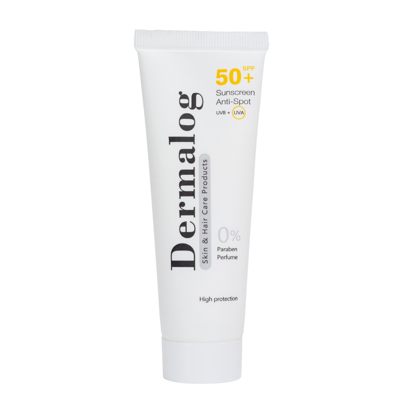 کرم ضد آفتاب بی‌رنگ صورت درمالوگ SPF 50 مدل 04 ‌محافظ در برابر اشعه UVA مناسب برای انواع پوست حجم 50 میلی‌لیتر