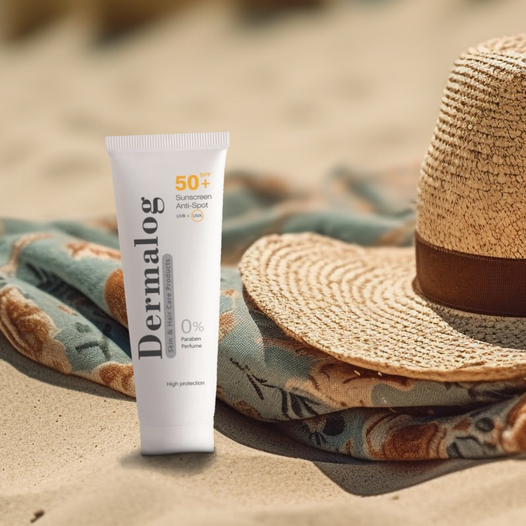 کرم ضد آفتاب بیرنگ صورت درمالوگ SPF 50 مدل 04 محافظ در برابر اشعه UVA مناسب برای انواع پوست حجم 50 میلیلیتر