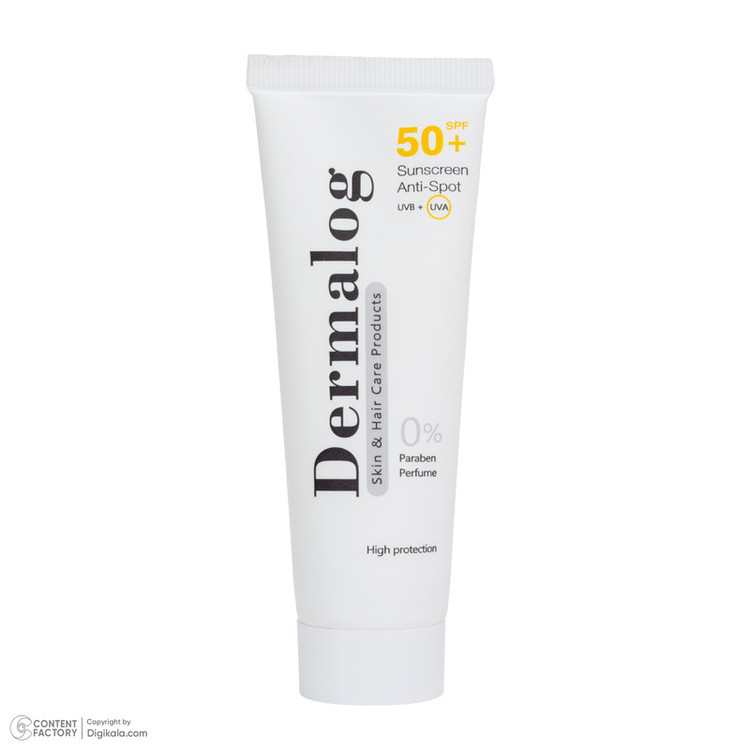 کرم ضد آفتاب بیرنگ صورت درمالوگ SPF 50 مدل 04 محافظ در برابر اشعه UVA مناسب برای انواع پوست حجم 50 میلیلیتر