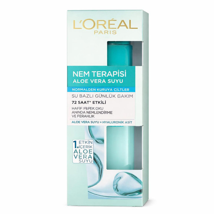 ژل آبرسان صورت لورآل مدل Nem Terapisi Aloe Vera Suyu مناسب برای پوست خشک حجم 70 میلیلیتر