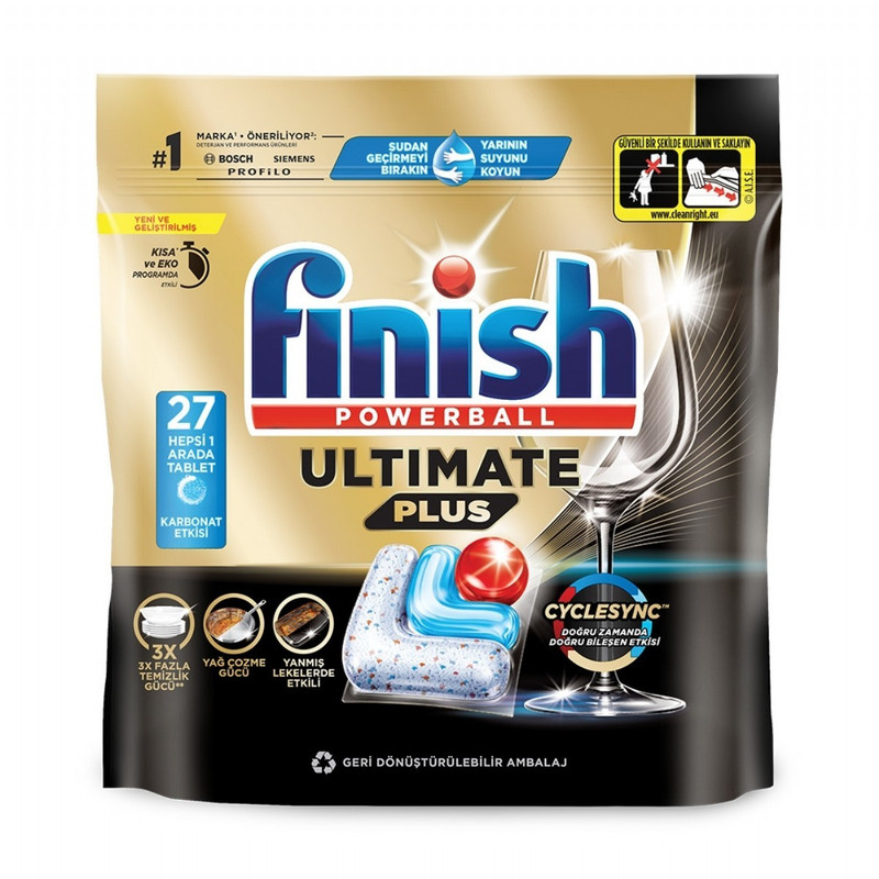 قرص ماشین ظرفشویی فینیش مدل Ultimate Plus Hepsi 1 Arada بسته 27 عددی