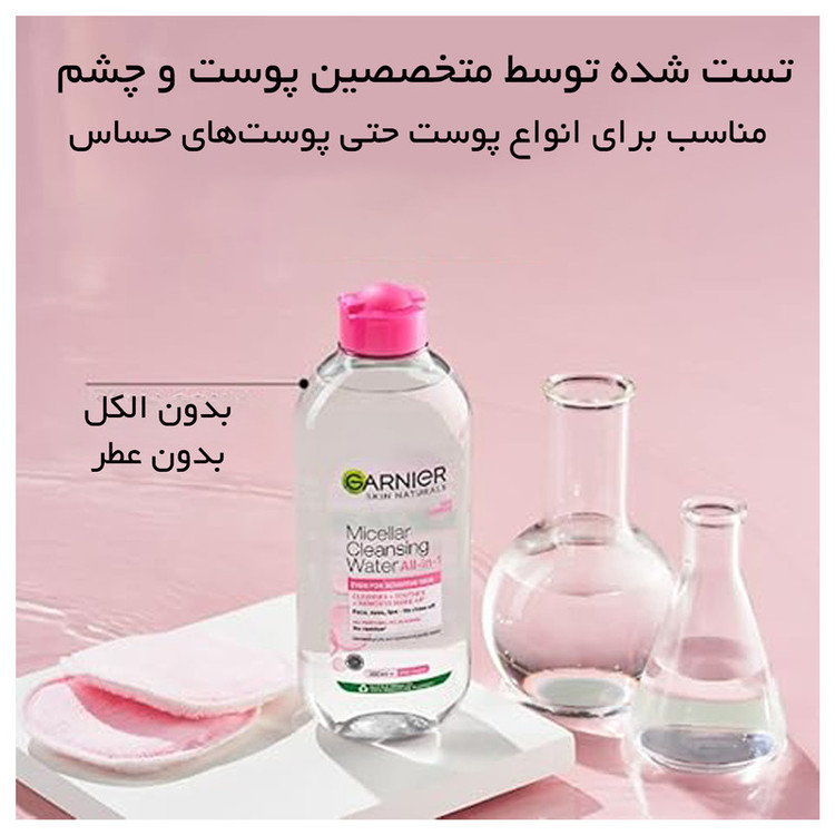 محلول پاک کننده آرایش صورت گارنیه مدل Skin Naturals حجم 400 میلی لیتر