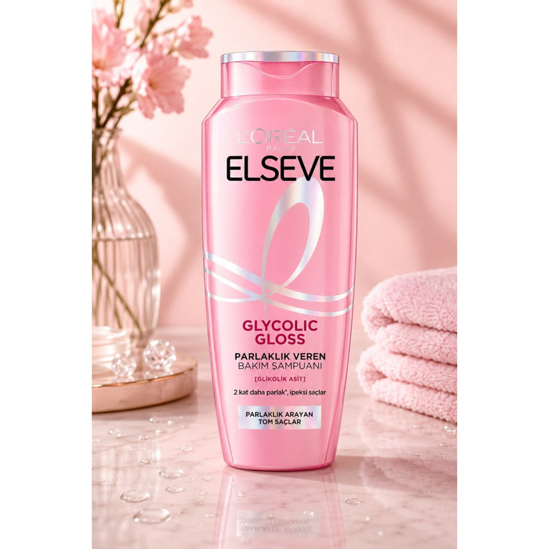 شامپو تقویت کننده مو لورآل مدل Glycolic Gloss مناسب برای انواع مو حجم 300 میلی لیتر