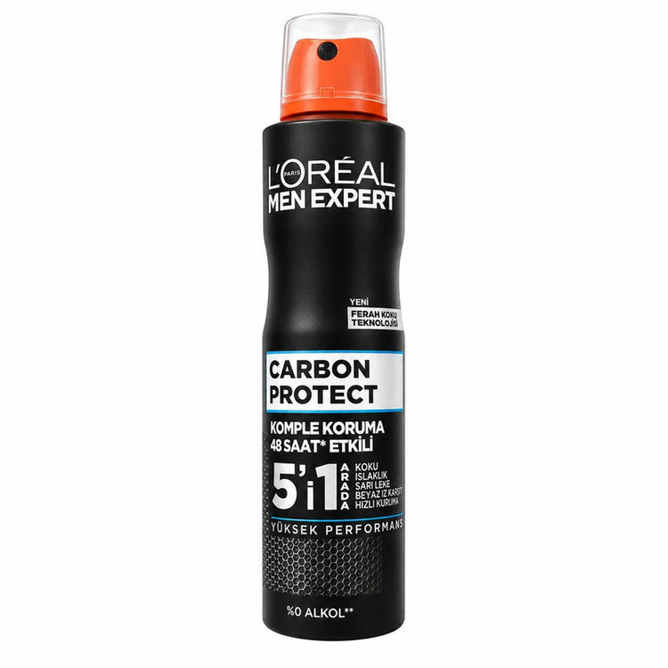اسپری ضدتعریق مردانه لورآل مدل Carbon Protect 5in1 حجم 150 میلیلیتر