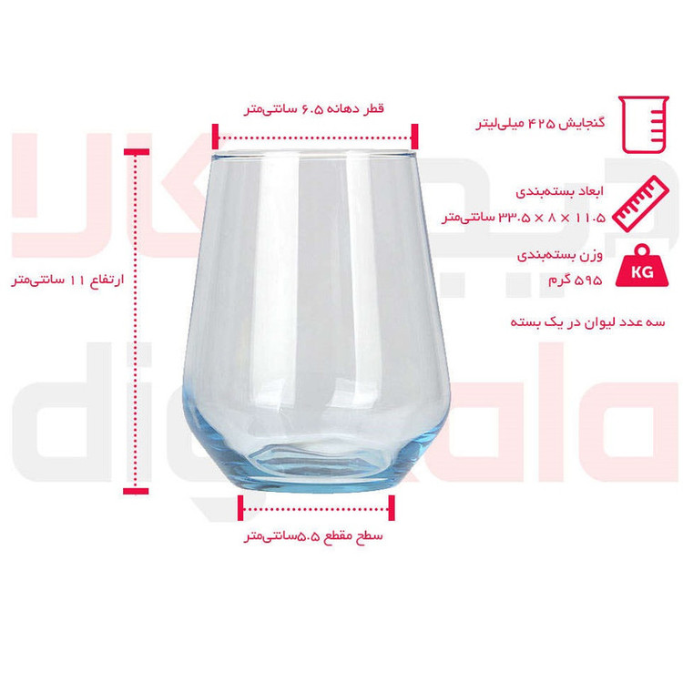 لیوان پاشاباغچه مدل آلگرا کد 41536 بسته 24 عددی