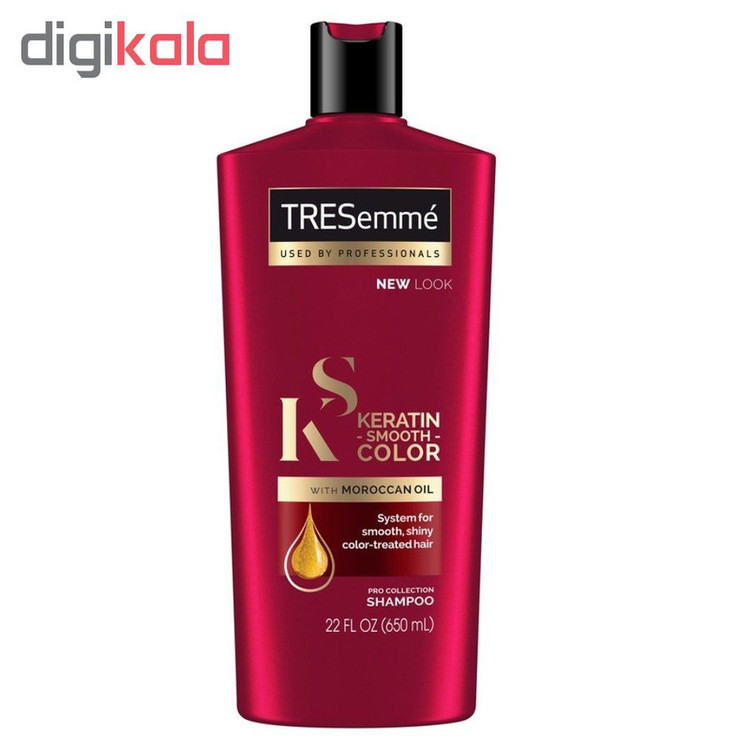 شامپو مو ترزمی مدل Keratin smooth color with Moroccan oil حجم 650 میلی لیتر