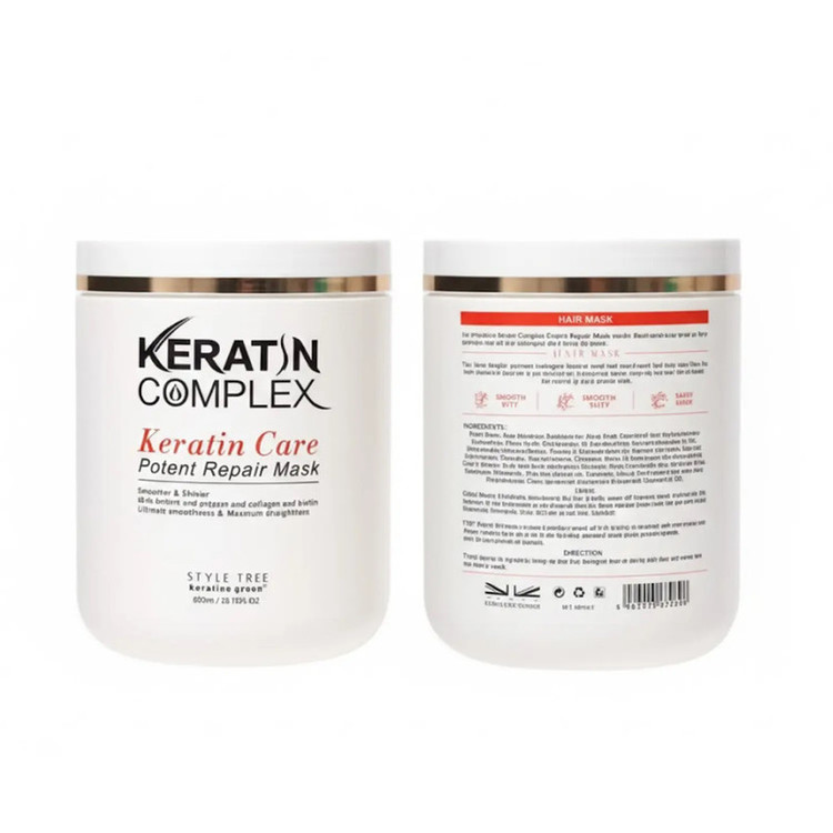 ماسک مو ترمیم کننده کراتین کمپلکس مدل keratin-care مناسب برای انواع مو حجم 800 میلی لیتر