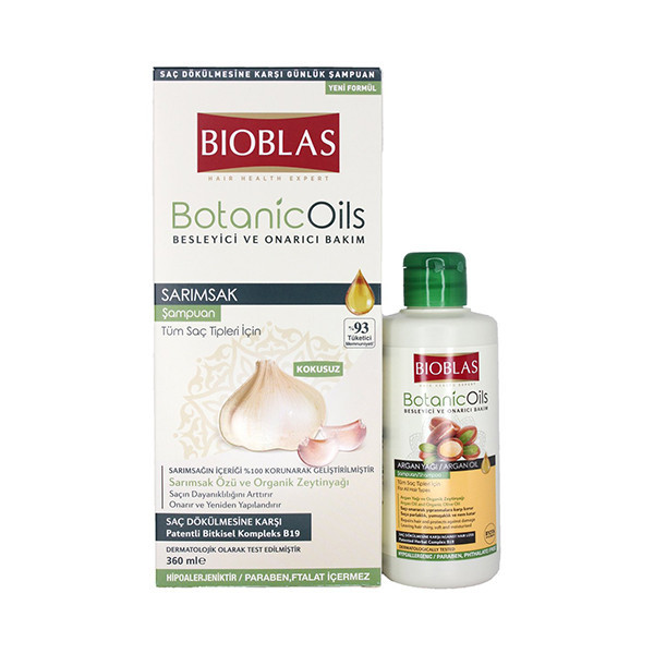 شامپو تقویت کننده مو بیوبلاس مدلBotanic حجم 360 میلی لیتر به همراه شامپو مو مدل Argan حجم 150 میلی لیتر