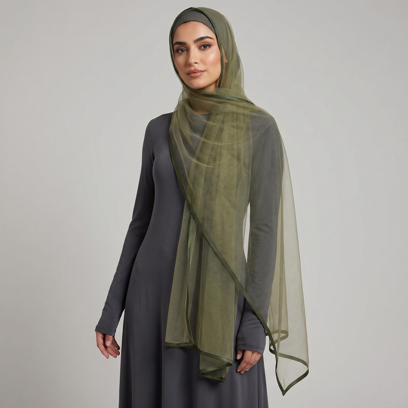شال زنانه مدل ساده توری مهمانی دور نوار دوزی شده تابستانی کد 6