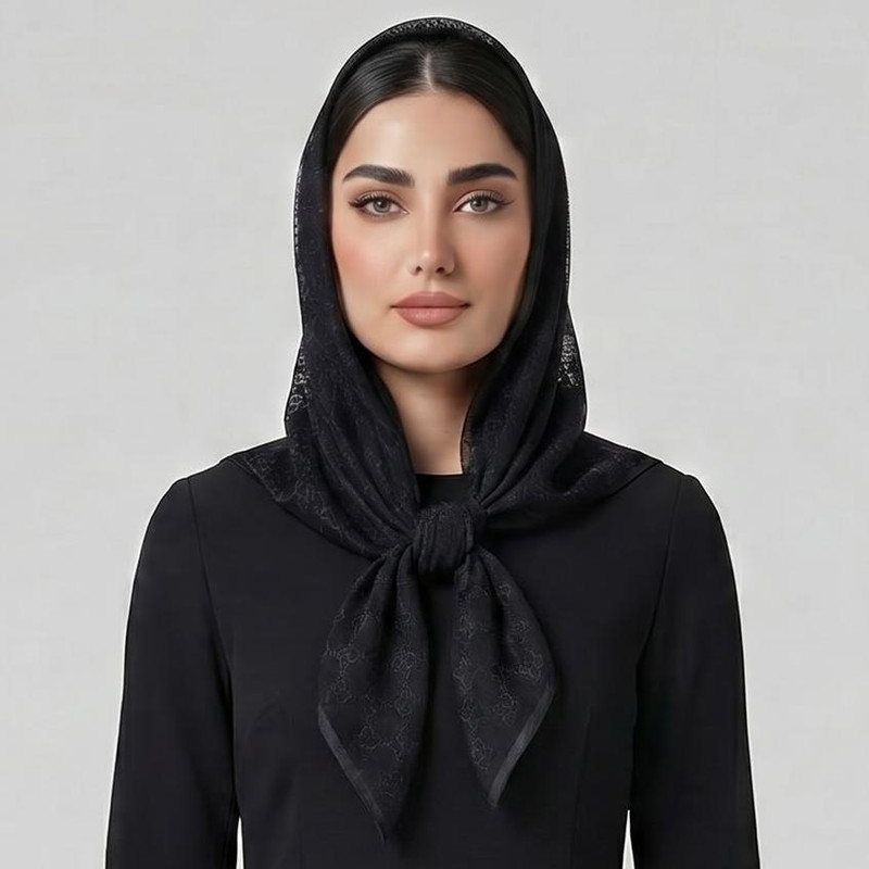 روسری زنانه مدل توری قواره 70