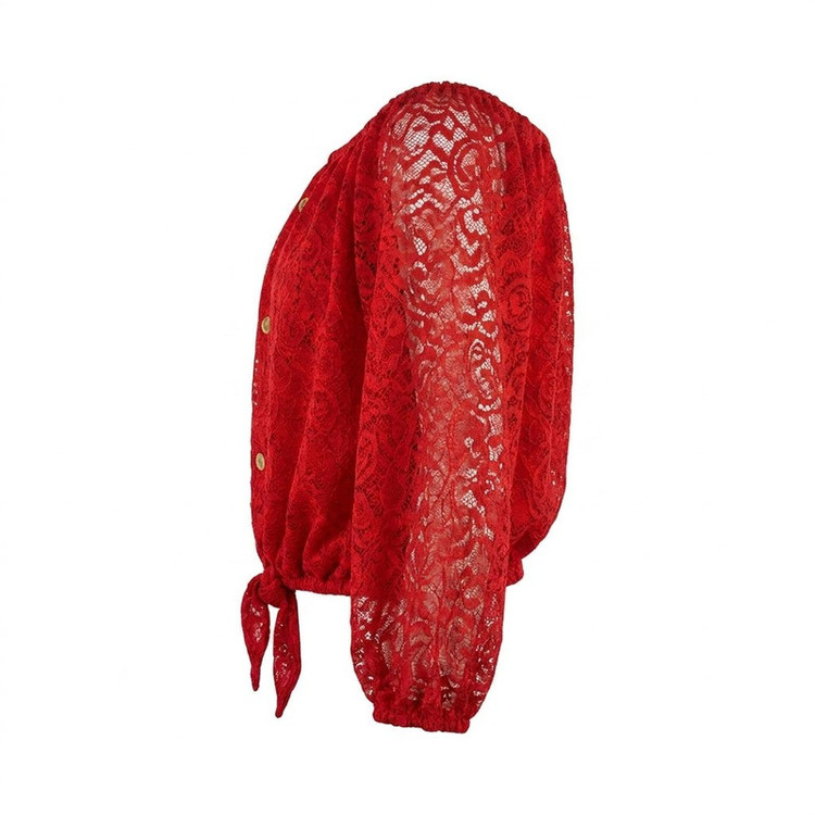 نیم تنه زنانه مدل آستردار گیپور