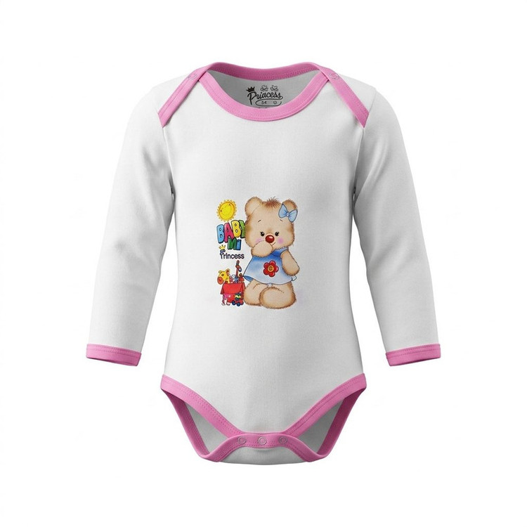 بادی آستین بلند نوزادی مدل خرس مهربان