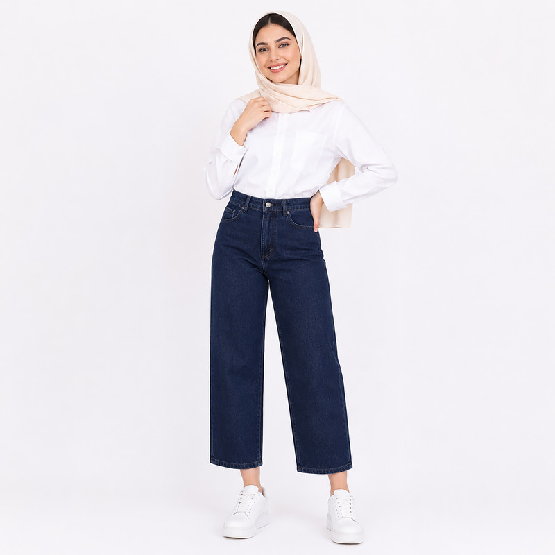 شلوار جین واید استریت زنانه مدل 17125