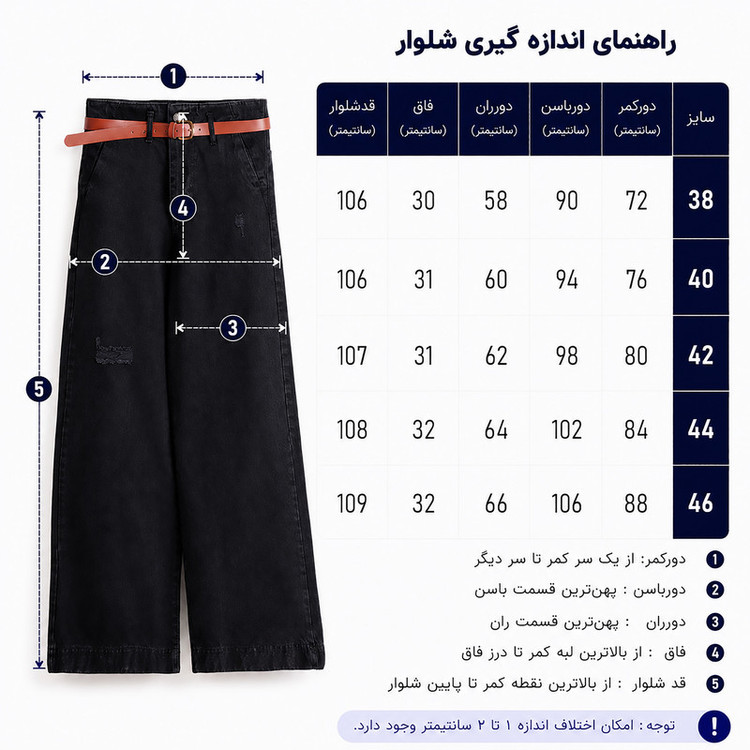 شلوار جین واید لگ زنانه مدل 17149
