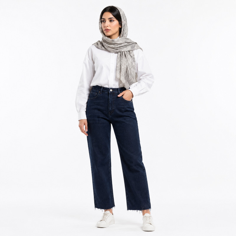شلوار جین واید استریت زنانه مدل 17124