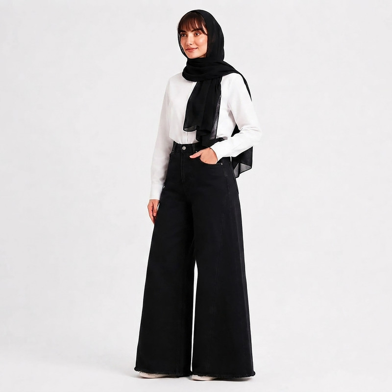 شلوار جین شافل زنانه مدل 16004