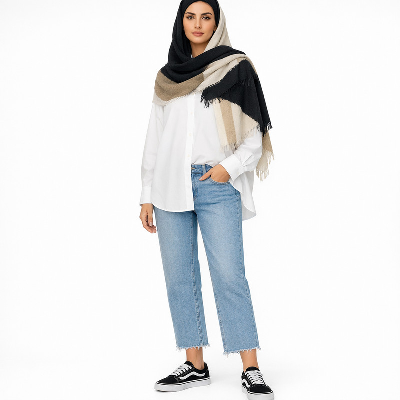شلوار جین واید استریت زنانه مدل 13805