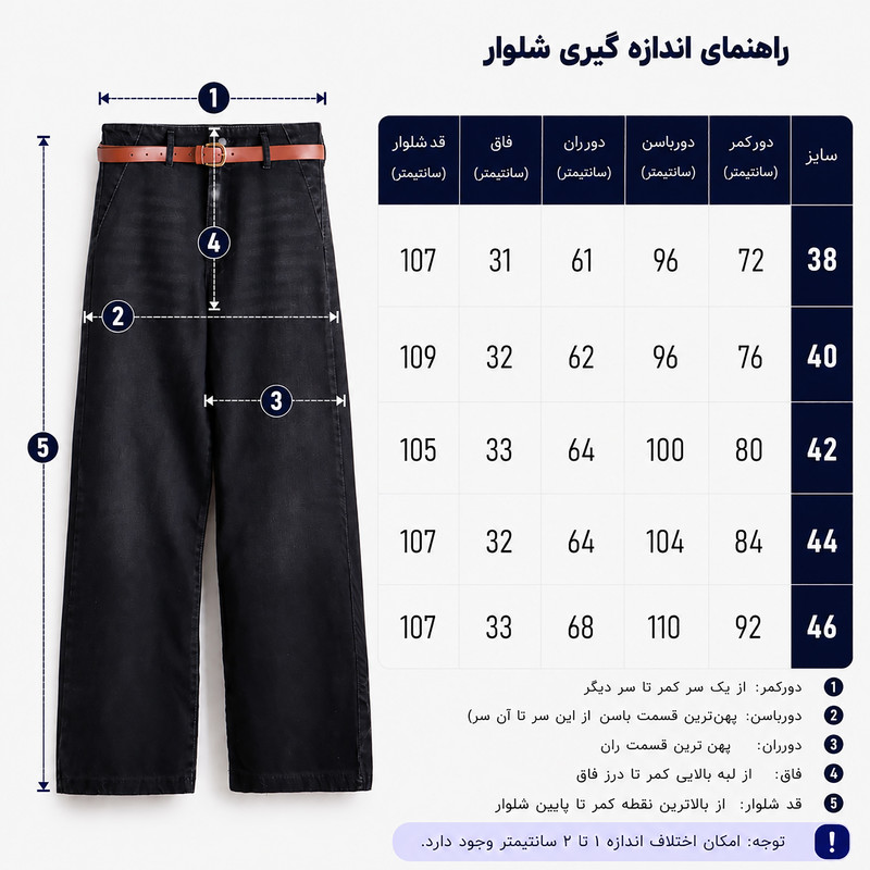 شلوار جین واید لگ زنانه مدل 18061