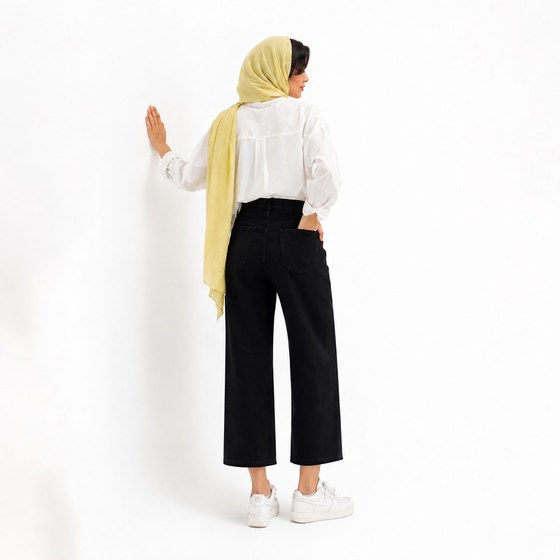شلوار کتان واید استریت زنانه مدل 6029