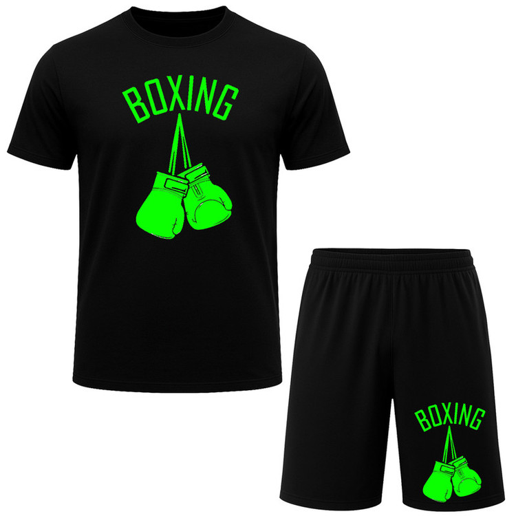 ست تیشرت آستین کوتاه و شلوارک راحتی مردانه مدل A18 BOXING