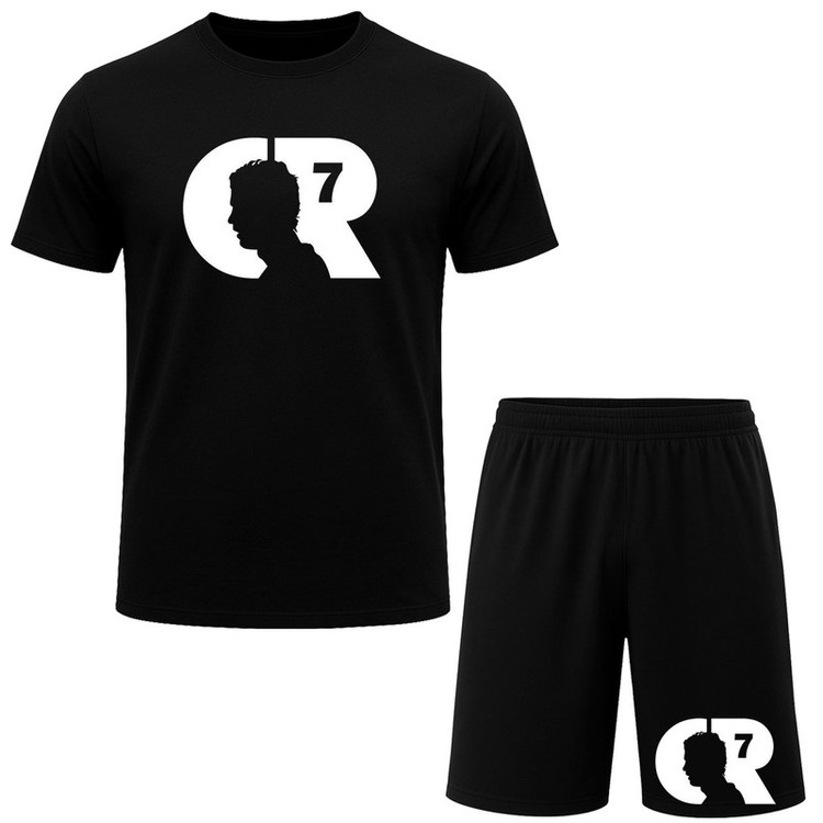 ست تی شرت آستین کوتاه و شلوارک راحتی مردانه مدل رونالدو کد A111
