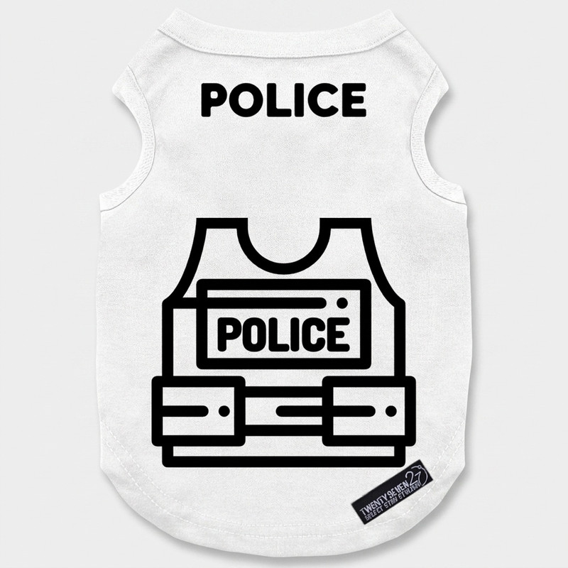 لباس سگ و گربه 27 طرح Waistcoat Police سایز XL