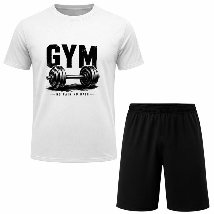 ست تیشرت آستین کوتاه و شلوارک راحتی مردانه مدل GYM A159