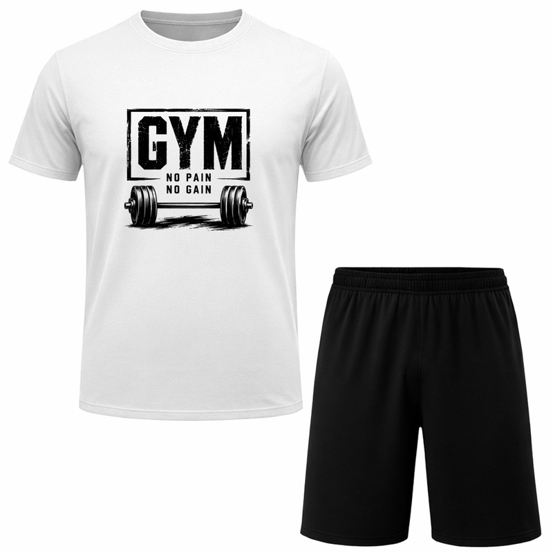 ست تیشرت آستین کوتاه و شلوارک راحتی مردانه مدل GYM A175