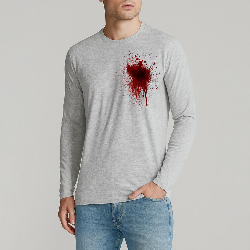 تی شرت آستین بلند مردانه طرح Blood کد AL79