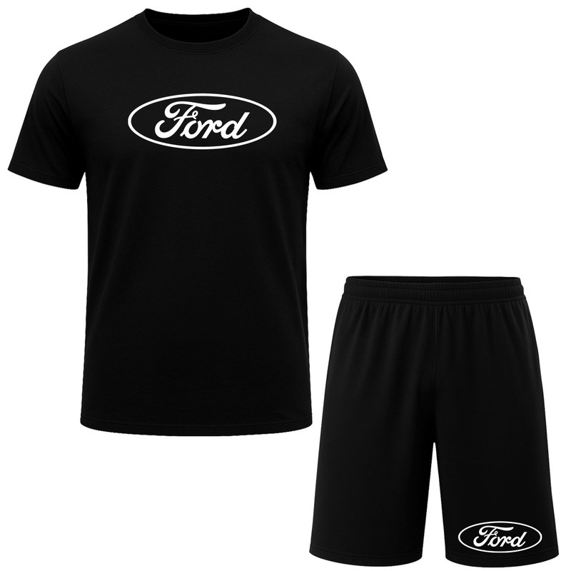ست تیشرت آستین کوتاه و شلوارک راحتی مردانه مدل A107 طرح Ford