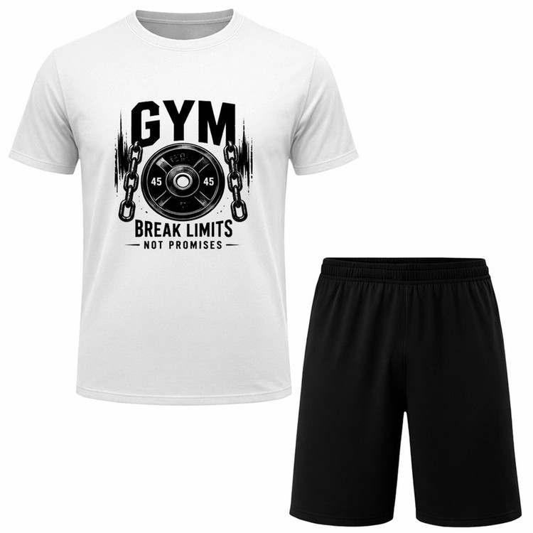 ست تیشرت آستین کوتاه و شلوارک راحتی مردانه مدل GYM A162