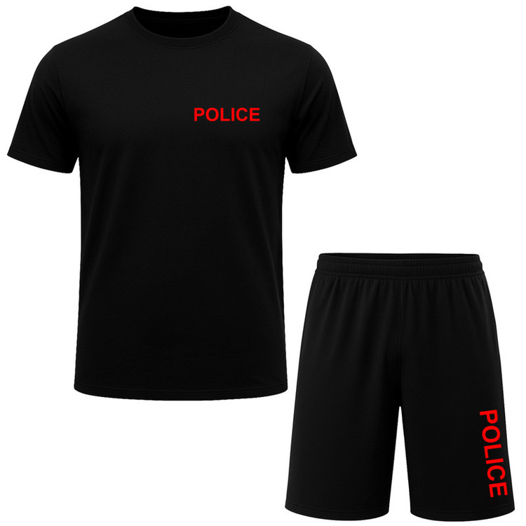 ست تیشرت آستین کوتاه و شلوارک راحتی مردانه مدل A35 طرح POLICE