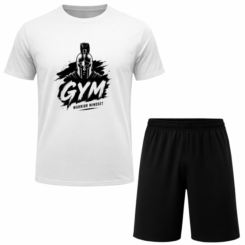 ست تیشرت آستین کوتاه و شلوارک راحتی مردانه مدل GYM A170