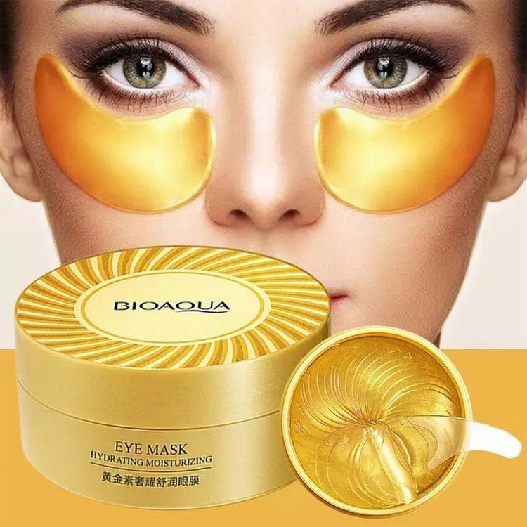 ماسک زیر چشم بایو آکوا مدل HYDRATING MOISTURIZING حجم 80 میلی لیتر بسته 60 عددی